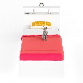 Камелия Кровать 0900, цвет белый, ШхГхВ 93,5х217х78,2 см., сп.м. 900х2000 мм., без матраса, основание есть в Ревде - revda.ok-mebel.com | фото 2