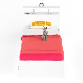 Камелия Кровать с ящиками 0900, цвет белый, ШхГхВ 93,5х217х78,2 см., сп.м. 900х2000 мм., без матраса, основание есть в Ревде - revda.ok-mebel.com | фото 3