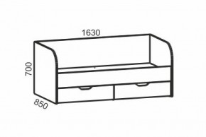 Киви №4 Кровать с ящиками (ЛДСП молочный дуб/лайм) в Ревде - revda.ok-mebel.com | фото 2