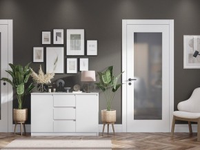Комод 2-ств. с 3 ящиками "Бьянко" (Белый лофт) в Ревде - revda.ok-mebel.com | фото 2