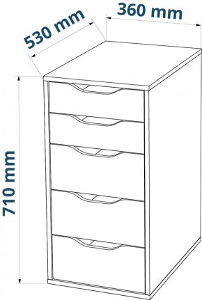 Комод Ингар белый с пятью выдвижными ящиками в Ревде - revda.ok-mebel.com | фото 3