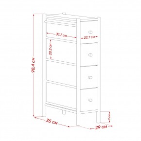 Комод Leset Нирита/Хайди узкий 4 ящика в Ревде - revda.ok-mebel.com | фото 11