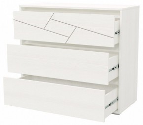 АДЕЛИНА Комод с тремя ящиками (белый рамух) в Ревде - revda.ok-mebel.com | фото 2