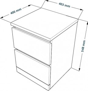 Комод Варма 2 с двумя выдвижными ящиками, цвет белый в Ревде - revda.ok-mebel.com | фото 3
