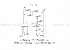 Компьютерный стол №19 (Анкор темный) в Ревде - revda.ok-mebel.com | фото 3