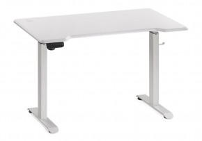 Компьютерный стол Маркос с механизмом подъема 120х75х75 белый / шагрень белая в Ревде - revda.ok-mebel.com | фото 3