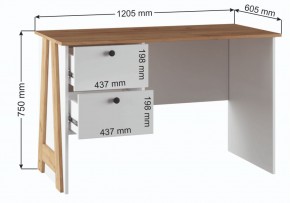 Компьютерный стол Теодора белый / крафт золотой в Ревде - revda.ok-mebel.com | фото 3