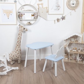 Комплект детский стол ОБЛАЧКО и стул ОБЛАЧКО ROLTI Baby (голубая столешница/голубое сиденье/белые ножки) в Ревде - revda.ok-mebel.com | фото