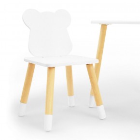 Комплект детской мебели стол и два стула Мишутка (Белый/Белый/Береза) в Ревде - revda.ok-mebel.com | фото