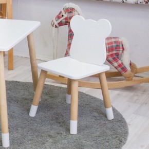 Комплект детской мебели стол и два стула Мишутка (Белый/Белый/Береза) в Ревде - revda.ok-mebel.com | фото 2