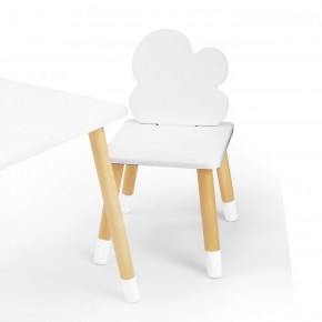 Комплект детской мебели стол и два стула Облачко (Белый/Белый/Береза) в Ревде - revda.ok-mebel.com | фото