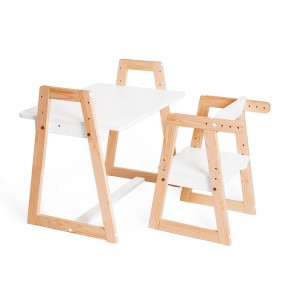 Комплект детской мебели стол и  два стула Я САМ "Лофт-Дуо" (Белый) в Ревде - revda.ok-mebel.com | фото 5