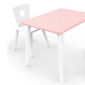 Комплект детской мебели стол и стул Корона (Розовый/Белый/Белый) в Ревде - revda.ok-mebel.com | фото