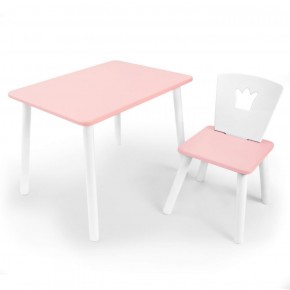 Комплект детской мебели стол и стул Корона (Розовый/Розовый/Белый) в Ревде - revda.ok-mebel.com | фото