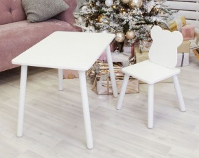 Комплект детской мебели стол и стул Мишутка (Белый/Белый/Белый) в Ревде - revda.ok-mebel.com | фото