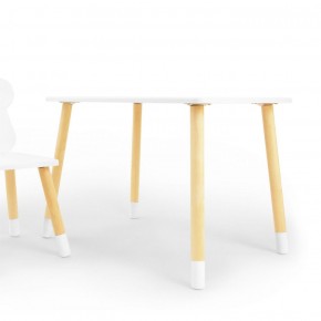 Комплект детской мебели стол и стул Облачко (Белый/Белый/Береза) в Ревде - revda.ok-mebel.com | фото