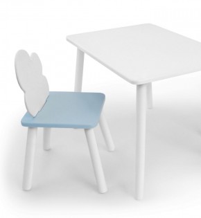 Комплект детской мебели стол и стул Облачко (Белый/Голубой/Белый) в Ревде - revda.ok-mebel.com | фото