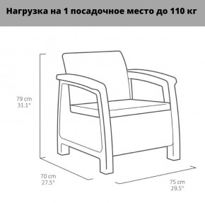 Комплект мебели Корфу Рест (Corfu Rest - without table) коричневый в Ревде - revda.ok-mebel.com | фото 3