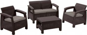 Комплект мебели Корфу сет (Corfu set) коричневый - серо-бежевый * в Ревде - revda.ok-mebel.com | фото 1