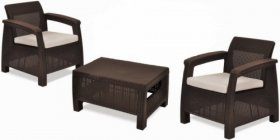 Комплект мебели Корфу Уикенд (Corfu Weekend) коричневый - серо-бежевый * в Ревде - revda.ok-mebel.com | фото