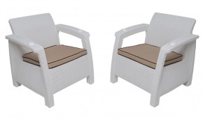 Комплект на балкон Yalta Premium Balcony Set (Ялта) белый (+подушки под спину) в Ревде - revda.ok-mebel.com | фото 4