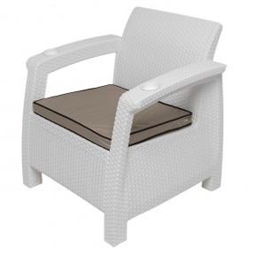 Комплект на балкон Yalta Premium Balcony Set (Ялта) белый (+подушки под спину) в Ревде - revda.ok-mebel.com | фото 6