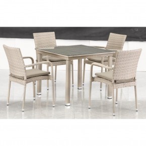 Комплект плетеной мебели T256C/Y376C-W85 Latte (4+1) + подушки на стульях в Ревде - revda.ok-mebel.com | фото 3