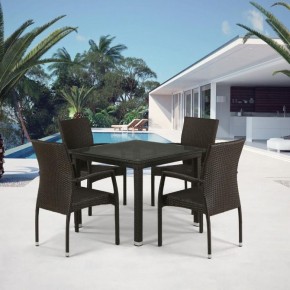 Комплект плетеной мебели T257A/YC379A-W53 Brown (4+1) + подушки на стульях в Ревде - revda.ok-mebel.com | фото 1