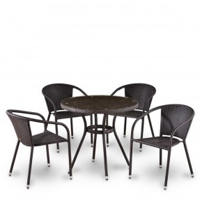 Комплект плетеной мебели T282ANT/Y137C-W53 Brown (4+1) в Ревде - revda.ok-mebel.com | фото