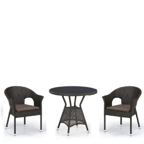 Комплект плетеной мебели T707ANS/Y79-W53 Brown (2+1) в Ревде - revda.ok-mebel.com | фото