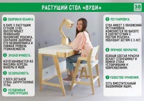 Комплект растущий стол и стул с чехлом 38 попугаев «Вуди» (Белый, Белый, Беж) в Ревде - revda.ok-mebel.com | фото