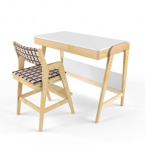 Комплект растущий стол и стул с чехлом 38 попугаев «Вуди» (Белый, Без покрытия, Клетка) в Ревде - revda.ok-mebel.com | фото