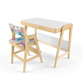 Комплект растущий стол и стул с чехлом 38 попугаев «Вуди» (Белый, Без покрытия, Мечта) в Ревде - revda.ok-mebel.com | фото
