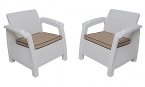 Комплект уличной мебели Yalta Premium Terrace Set (Ялта) белый (+подушки под спину) в Ревде - revda.ok-mebel.com | фото 4
