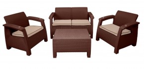 Комплект уличной мебели Yalta Premium Terrace Set (Ялта) шоколадый (+подушки под спину) в Ревде - revda.ok-mebel.com | фото 1