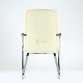 Кресло Barneo K-25 для посетителей и переговорных (хром, бежевая экокожа) в Ревде - revda.ok-mebel.com | фото 3