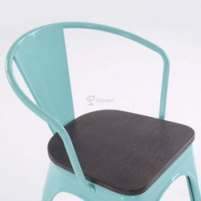 Кресло Barneo N-245 Tolix style Wood  (RAL6027 бирюзовый) в Ревде - revda.ok-mebel.com | фото 2
