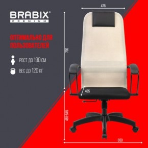 Кресло BRABIX PREMIUM "Ultimate EX-800" пластик, плотная двойная сетка Х2, черное/бежевое, 532916 в Ревде - revda.ok-mebel.com | фото 6