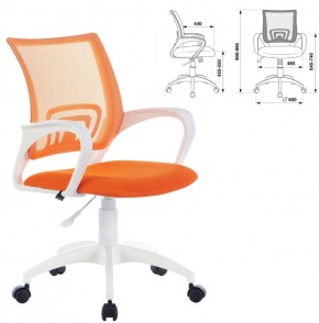 Кресло BRABIX "Fly MG-396W", пластик белый, сетка, оранжевое, 532401, MG-396W_532401 в Ревде - revda.ok-mebel.com | фото 2