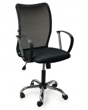 Кресло BRABIX "Spring MG-308" (хром, ткань черная) 531403 в Ревде - revda.ok-mebel.com | фото
