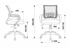 Кресло Бюрократ CH-695N/R/TW-11 красный TW-35N черный TW-11 в Ревде - revda.ok-mebel.com | фото 3