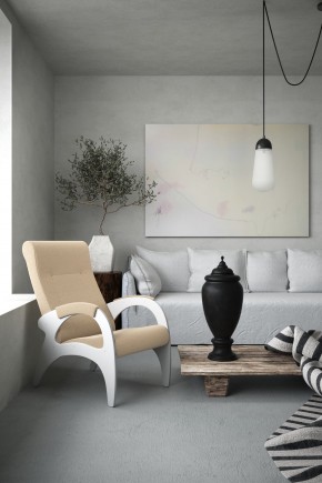 Кресло для отдыха Римини 19-Т-П (ткань/белые) ПЕСОК в Ревде - revda.ok-mebel.com | фото