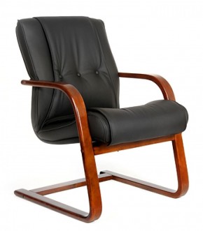 Кресло для посетителя CHAIRMAN  653 V (Кожа) Черное в Ревде - revda.ok-mebel.com | фото