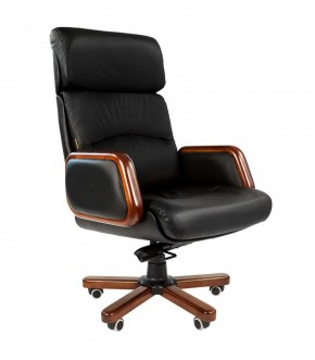 Кресло для руководителя CHAIRMAN 417 (Натуральная кожа) Черное в Ревде - revda.ok-mebel.com | фото 1