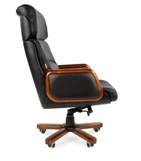 Кресло для руководителя CHAIRMAN 417 (Натуральная кожа) Черное в Ревде - revda.ok-mebel.com | фото 3