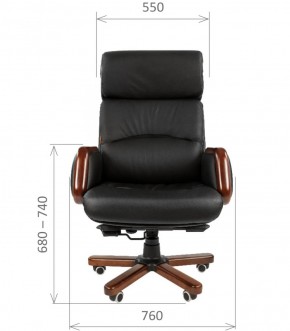 Кресло для руководителя CHAIRMAN 417 (Натуральная кожа) Черное в Ревде - revda.ok-mebel.com | фото 4