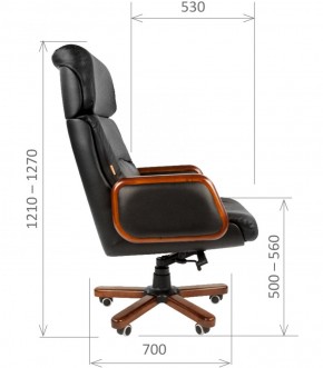 Кресло для руководителя CHAIRMAN 417 (Натуральная кожа) Черное в Ревде - revda.ok-mebel.com | фото 5