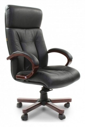 Кресло для руководителя Chairman 421 черный/орех темный, черный в Ревде - revda.ok-mebel.com | фото