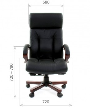 Кресло для руководителя CHAIRMAN  421 (Натуральная кожа) Черное в Ревде - revda.ok-mebel.com | фото 4