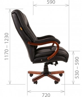 Кресло для руководителя CHAIRMAN  503 (Кожа) Черное в Ревде - revda.ok-mebel.com | фото 5
